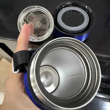 Bình Giữ Nhiệt Inox Màu Xanh Dương In Logo Theo Yêu Cầu Làm Quà Tặng Doanh Nghiệp