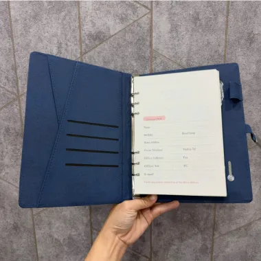 Sổ Tay Bìa Da PU Màu Xanh In Logo Theo Yêu Cầu – Quà Tặng Doanh Nghiệp Cao Cấp
