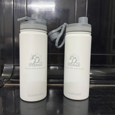 Bình Giữ Nhiệt TYESO Màu Trắng In Logo – Quà Tặng Doanh Nghiệp Hiện Đại, Sang Trọng