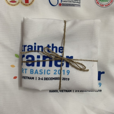 Túi vải canvas trắng quai ngắn in logo theo yêu cầu