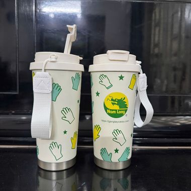 Bình Giữ Nhiệt Họa Tiết Hoa In Logo Theo Yêu Cầu – Sang Trọng, Giá Tốt