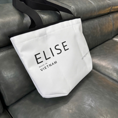 Túi Tote Vải Canvas Quai Đen In Logo Theo Yêu Cầu