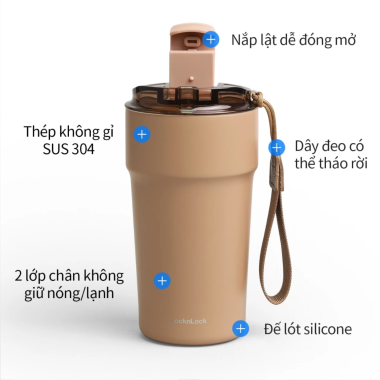 Bình Giữ Nhiệt Lock&Lock Metro Tumbler 650ml – Thiết Kế 3 Trong 1, In Logo Theo Yêu Cầu (Mã: LHC4359)