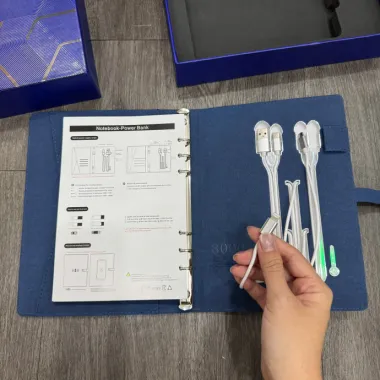 Bộ Quà Doanh Nghiệp Cao Cấp Sổ Sạc Kèm Bút Kim Loại Kèm Hộp Quà In Logo Theo Yêu Cầu