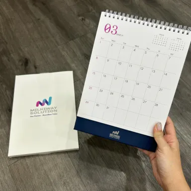 Lịch Để Bàn Milkiway Solution Thiết Kế Theo Yêu Cầu – Lịch Lò Xo In Logo Doanh Nghiệp