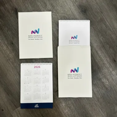 Lịch Để Bàn Milkiway Solution Thiết Kế Theo Yêu Cầu – Lịch Lò Xo In Logo Doanh Nghiệp