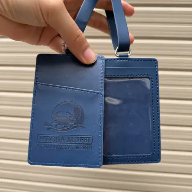 Bao Đựng Thẻ Da PU In Logo Theo Yêu Cầu – Dây Đeo Thẻ Nhân Viên Cao Cấp