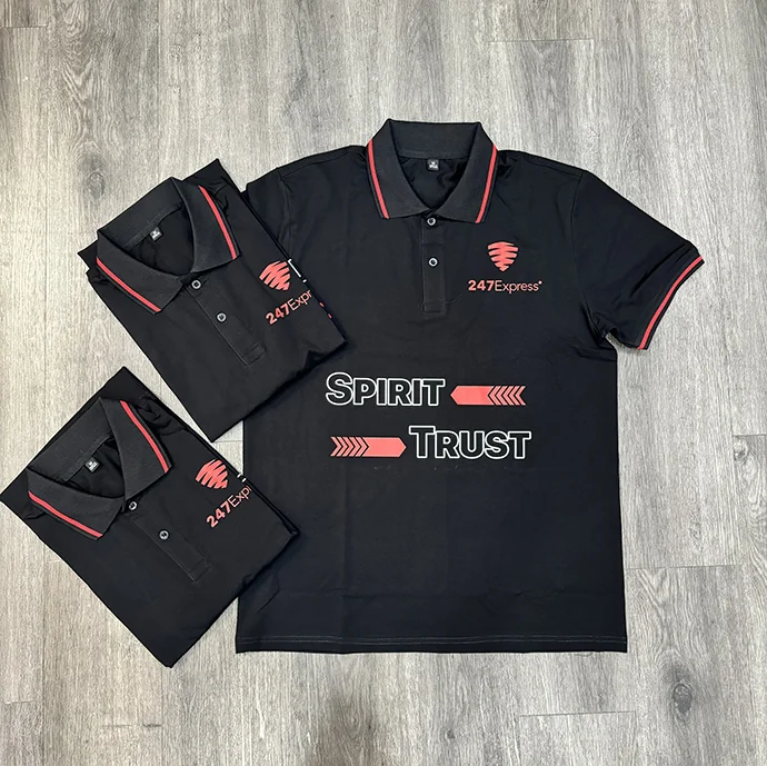 Áo Thun Polo Đen In Logo Theo Yêu Cầu
