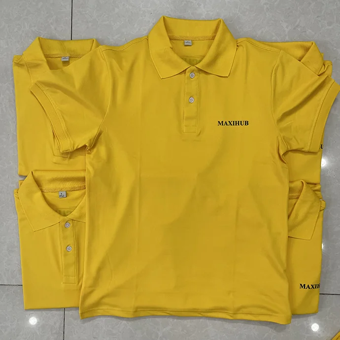 Áo Thun Đồng Phục Vải Poly Thái – In Logo Nổi Theo Yêu Cầu