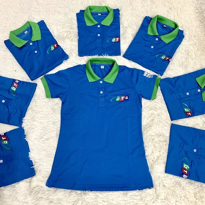 Áo Thun Polo Xanh Cổ Phối – Đồng Phục Doanh Nghiệp Năng Động & Chuyên Nghiệp