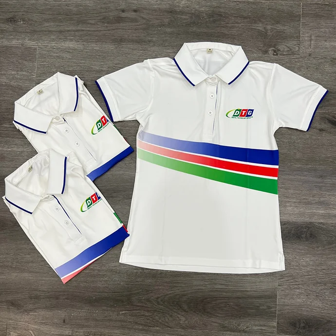 Áo Thun Đồng Phục DTG Phối Viền - In & Thêu Logo Theo Yêu Cầu
