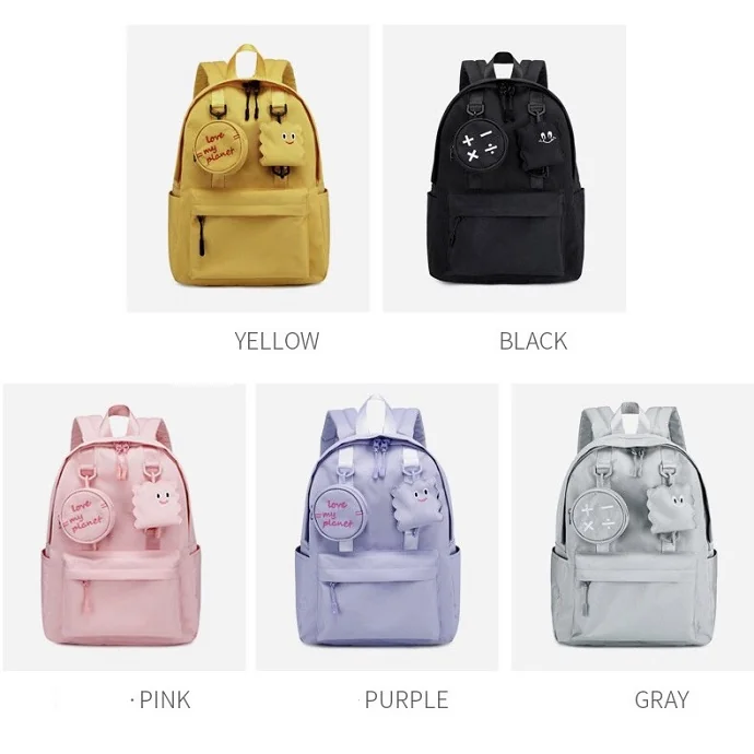 Balo Thời Trang Kèm Túi Charm Thú Dễ Thương – 5 Màu Đẹp Cho Học Sinh Sinh Viên