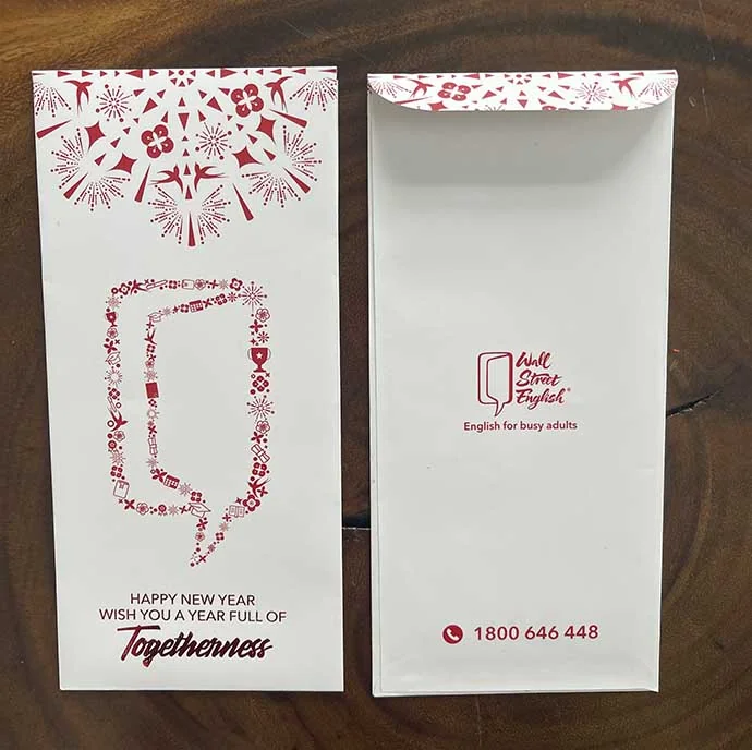 Bao lì xì thiết kế doanh nghiệp hiện đại – In logo & thông điệp theo yêu cầu