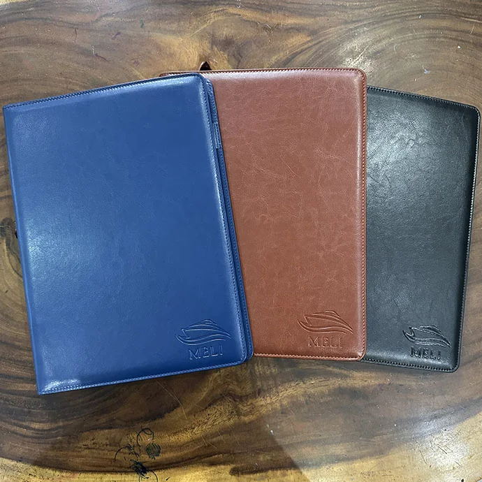Bìa Sổ Da PU In Logo Theo Yêu Cầu – Portfolio Doanh Nghiệp Cao Cấp