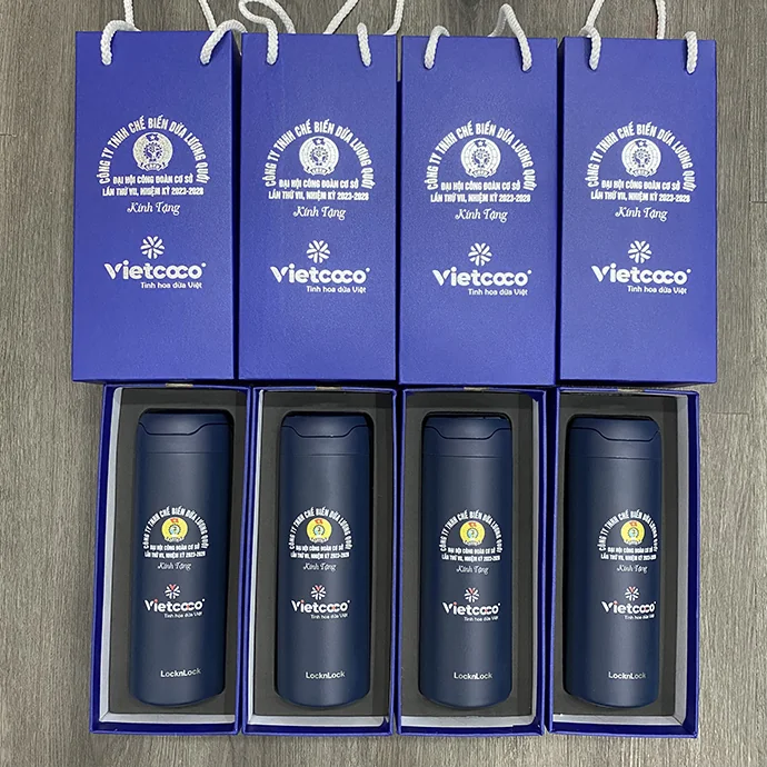 Bình Giữ Nhiệt Lock&Lock 550ml In Logo Theo Yêu Cầu – In Hình Sắc Nét, Set Hộp Túi Quà Tặng Doanh Nghiệp
