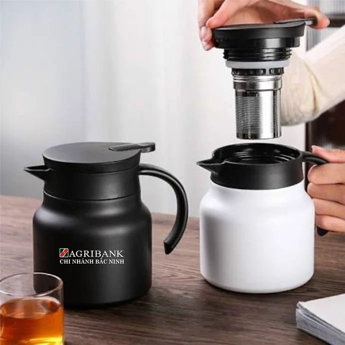 Bình Giữ Nhiệt Pha Trà 1000ml In Logo Theo Yêu Cầu – Inox 316 Cao Cấp, Quà Tặng Doanh Nghiệp