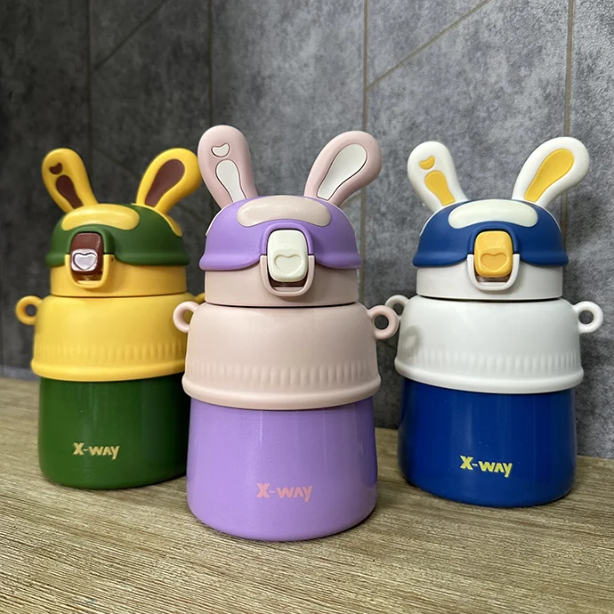 Bình Giữ Nhiệt Tai Thỏ X-WAY Cho Bé – Inox 304 An Toàn, Giữ Nhiệt 6-8 Tiếng