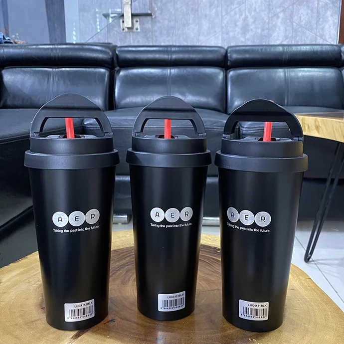 Ly Giữ Nhiệt 540ml In Logo Theo Yêu Cầu – Ly Inox 304 Cao Cấp Có Ống Hút