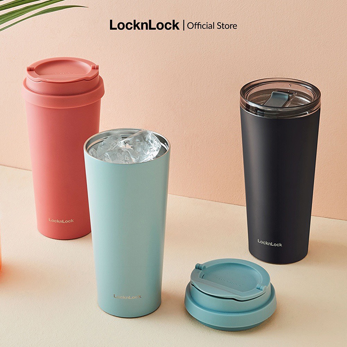 SS 11 - BÌNH GIỮ NHIỆT LOCK&LOCK CÓ 2 NẮP THAY THẾ 540ML - IN LOGO THEO YÊU CẦU