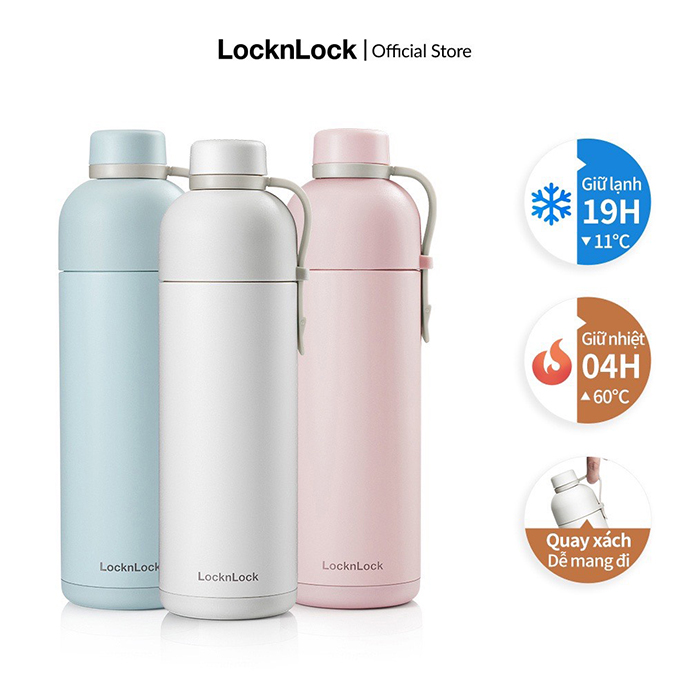 SS 12 - BÌNH GIỮ NHIỆT LOCK&LOCK BELT BOTTLE 490ML- IN LOGO THEO YÊU CẦU