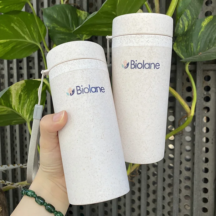 Bình Nước Sinh Thái In Logo Theo Yêu Cầu – Ly Bột Lúa Mạch Thân Thiện Môi Trường