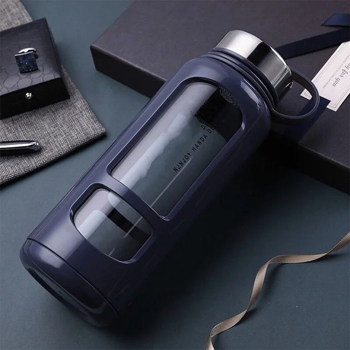 Bình Nước Thủy Tinh Kèm Vỏ Bảo Vệ – Quà Tặng Doanh Nghiệp Cao Cấp & Tiện Dụng