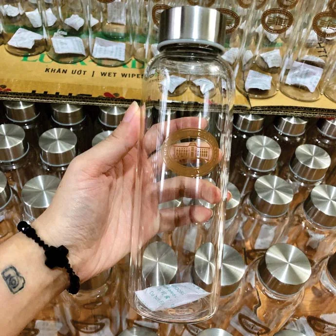 Bình Đựng Nước Thủy Tinh Borosilicate 420ml – In Logo Theo Yêu Cầu