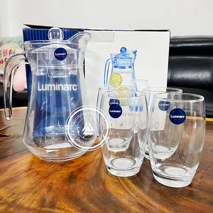 Bộ Bình Kèm Bốn Ly Thủy Tinh - Quà Tặng Cao Cấp, In Logo Theo Yêu Cầu