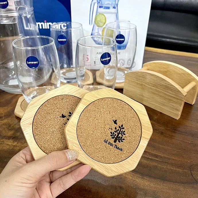 Đế Lót Ly Gỗ In Logo Theo Yêu Cầu – Quà Tặng Tinh Tế & Thân Thiện