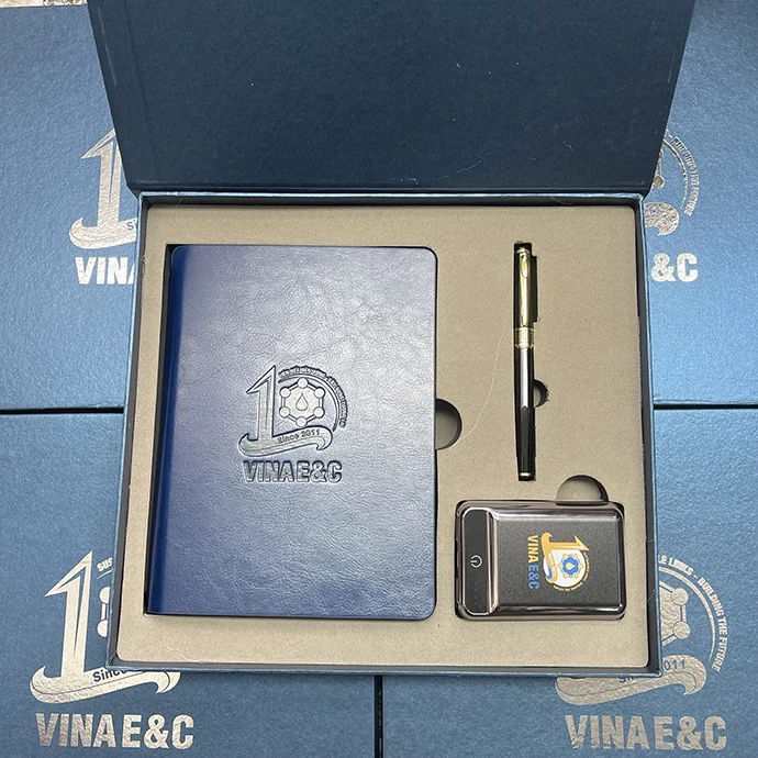 Bộ Quà Tặng Sổ Tay 3 Món – Sổ Tay Bút Và Phụ Kiện In Logo