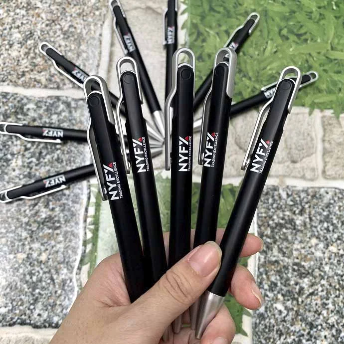 Bút Bi Nhựa BP-2013E - Đen - Bút Bi In Logo NYF - Quà Tặng Quảng Bá Thương Hiệu