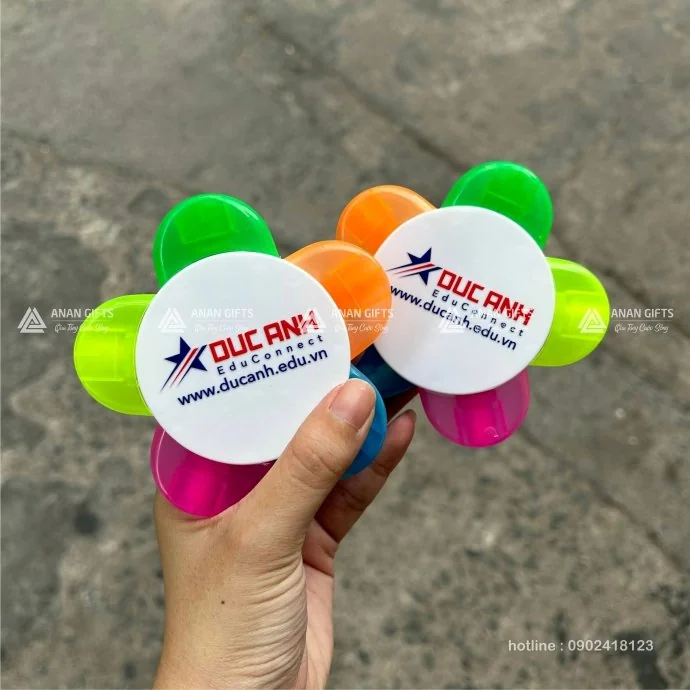 BHL 01 - Bút Highlight Hình Bông Hoa In Logo Chuyển Nhiệt - Quà Tặng Giá Rẻ