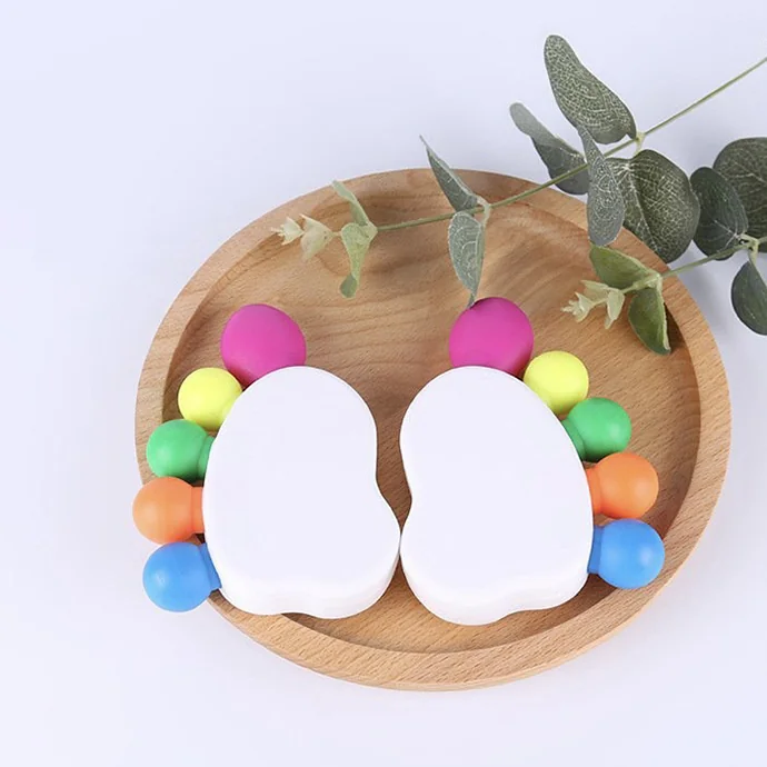 BHL 04 - Bút Dạ Quang Hình Bàn Chân Năm Màu - Bút Dạ Quang In Logo Giá Rẻ