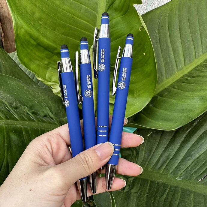 BKL 09 - Bút Bi In Logo - Bút Bi Nhám Nút Bấm Đầu Cảm Ứng Quà Tặng Doanh Nghiệp