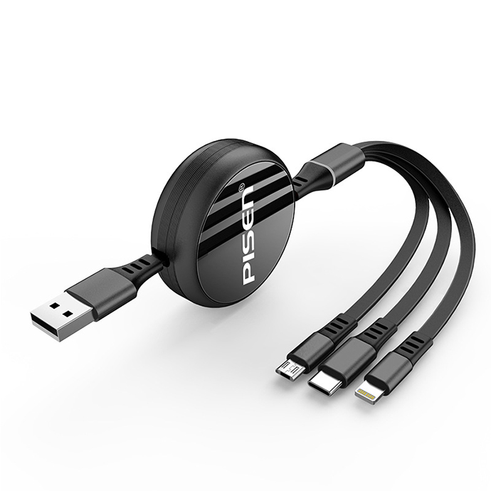 CÁP SẠC PISEN 3 TRONG 1 CÁP USB 6A SẠC NHANH CHÓNG