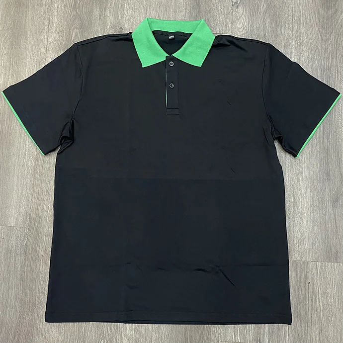 Áo Thun Đồng Phục Đen Phối Viền Xanh - In Logo Theo Yêu Cầu