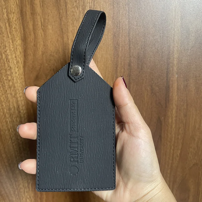 Thẻ Hành Lý Da PU Màu Đen In Logo - Quà Tặng Doanh Nghiệp Sang Trọng