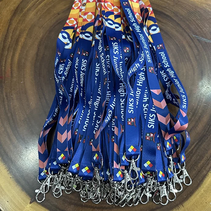 Dây Đeo Thẻ Học Sinh SIKS Junior High School – Lanyard Satin Xanh In Logo