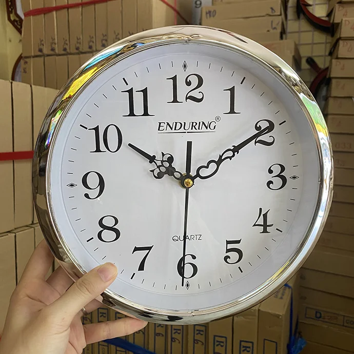 Đồng Hồ Treo Tường Viền Bạc - Sang Trọng, Giá Rẻ, In Logo Theo Yêu Cầu