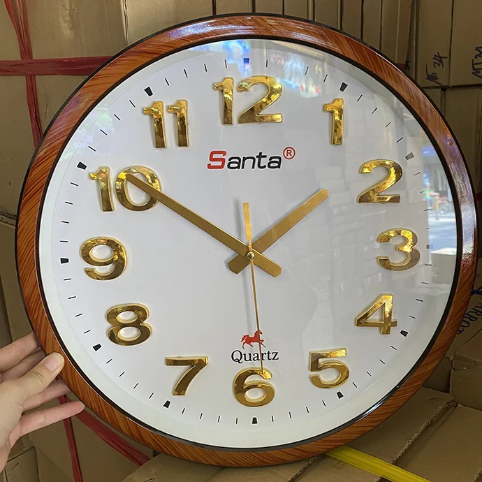 Đồng Hồ Khung Tròn 40cm - Đồng Hồ Treo Tường Chữ Nổi Sang Trọng