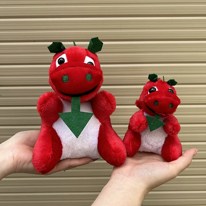 Gối Bông Hình Khủng Long Đỏ – Gấu Bông In/Thêu Logo Theo Yêu Cầu