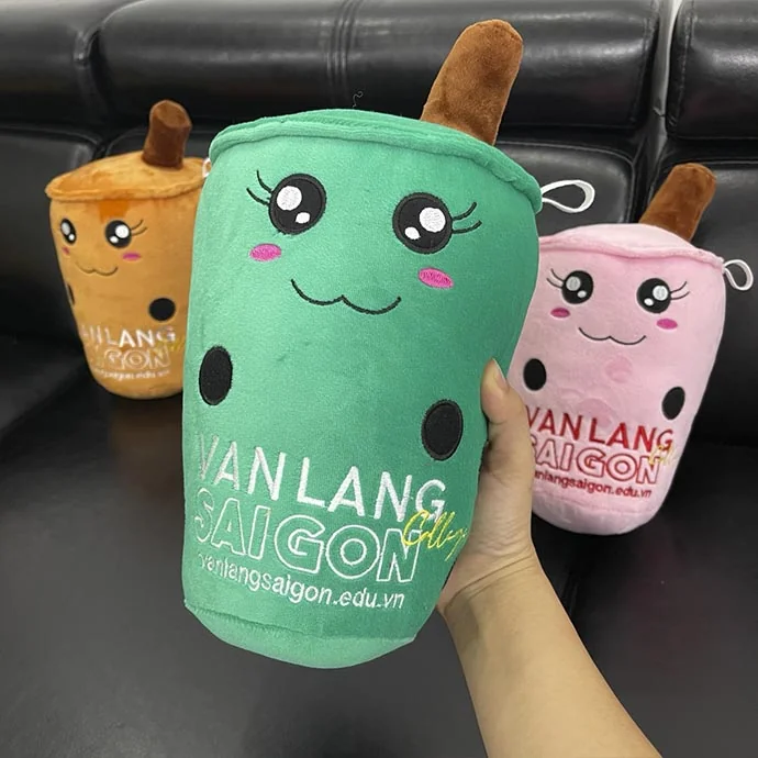 Gấu Bông Ly Trà Sữa In Logo Theo Yêu Cầu – Quà Tặng Thương Hiệu Dễ Thương