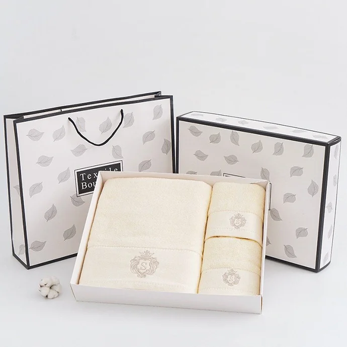 Set Quà Khăn Tắm Cao Cấp 3 Khăn Thêu Logo – Quà Tặng Sang Trọng