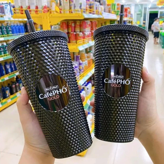 Ly Nhựa Kim Cương In Logo Theo Yêu Cầu – Ly Nhựa Ống Hút