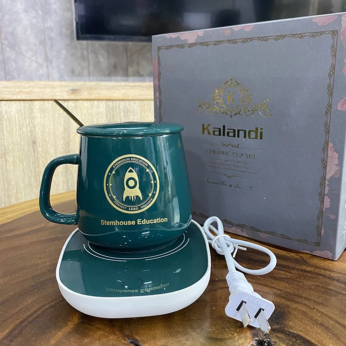 BỘ LY SỨ GIỮ ẤM CÓ ĐẾ HÂM NÓNG IN LOGO THEO YÊU CẦU – QUÀ TẶNG CAO CẤP