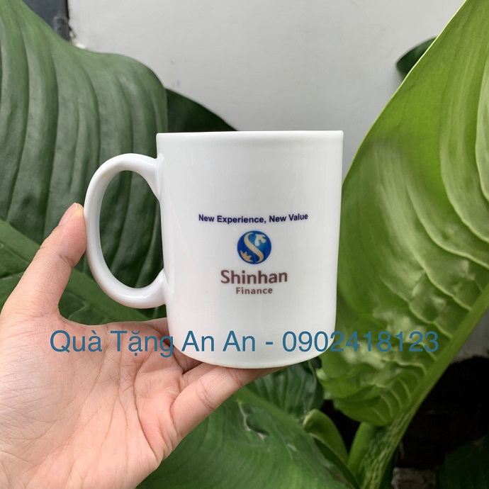 LY SỨ TRỤ TRẮNG IN LOGO - LY SỨ IN CHUYỂN NHIỆT SHINHAN