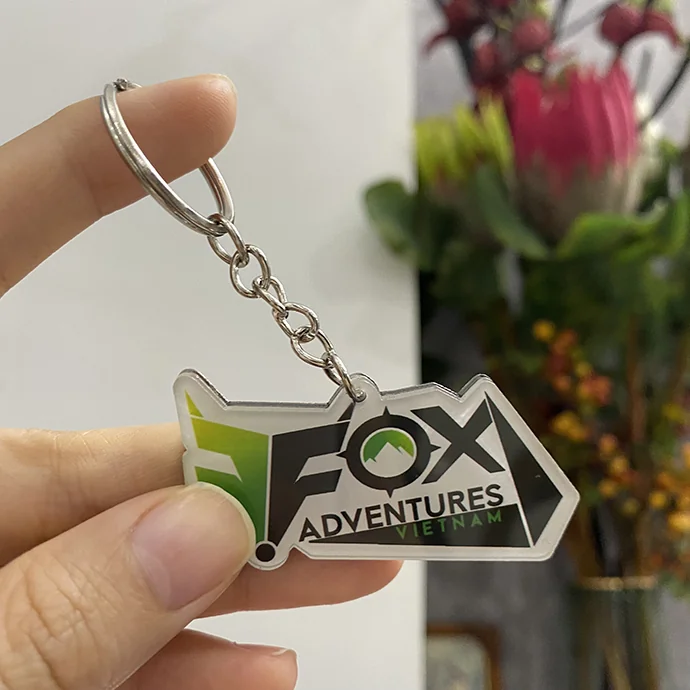 Móc Khóa Mica In Logo Theo Yêu Cầu – Keychain Cắt Theo Hình Doanh Nghiệp