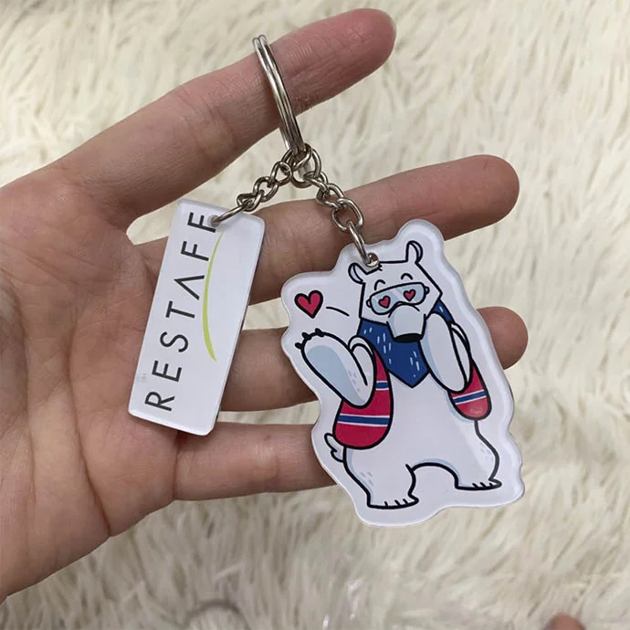 Móc khóa mica thiết kế - in ấn logo theo yêu cầu – Quà tặng doanh nghiệp, trường học