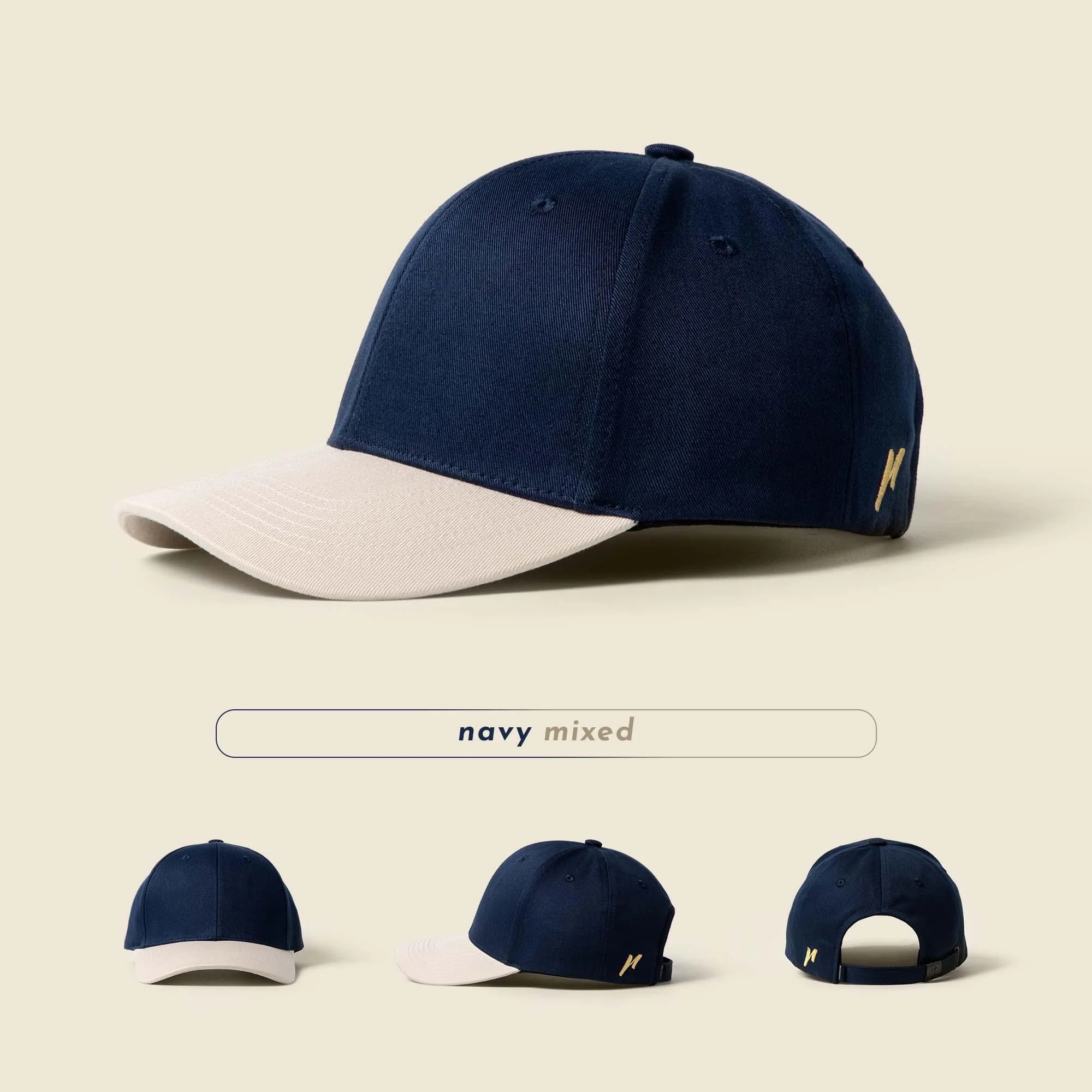 Mũ Lưỡi Trai Xanh Navy Phối Trắng In Logo Theo Yêu Cầu