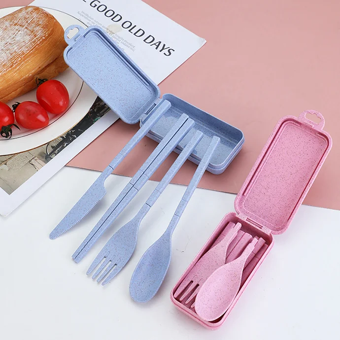 Bộ Muỗng Đũa Nĩa Lúa Mạch Gấp Gọn – Quà Tặng Tiện Lợi Giá Rẻ